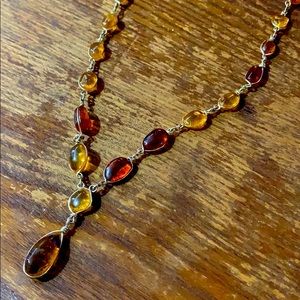 Baltic Amber and Gold Necklace